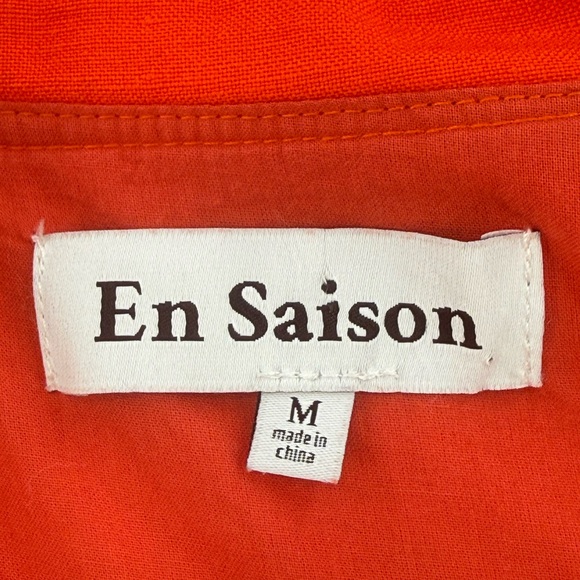 En Saison Elegant Burnt Orange Halter Midi Dress – Flowy Wrap Silhouette Size M - Picture 11 of 16